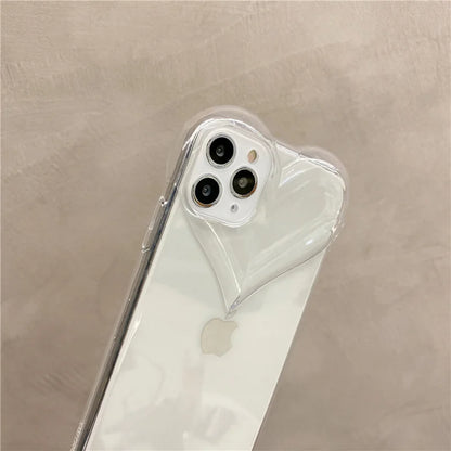 【ぷっくり立体ハート】シリコンスマホケース｜iPhone対応 #250706