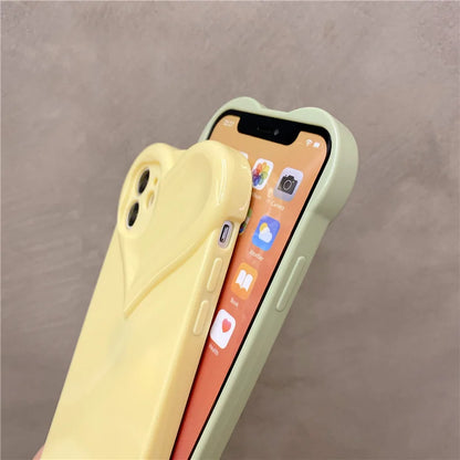 【ぷっくり立体ハート】シリコンスマホケース｜iPhone対応 #250706