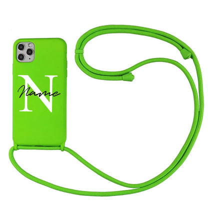 【カスタムシリーズ】名入れ ショルダーストラップ付き iPhoneケース｜パステルカラー #260215