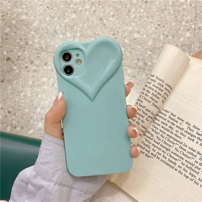 【ぷっくり立体ハート】シリコンスマホケース｜iPhone対応 #250706