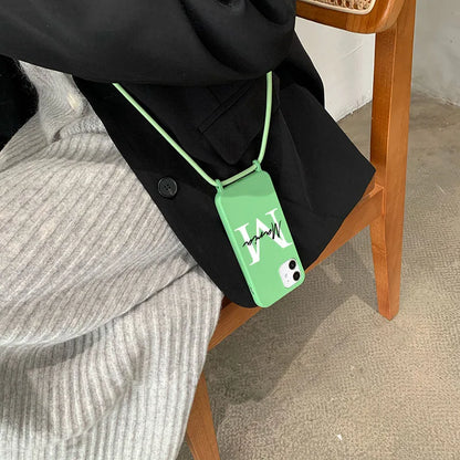 【カスタムシリーズ】名入れ ショルダーストラップ付き iPhoneケース｜パステルカラー #260215