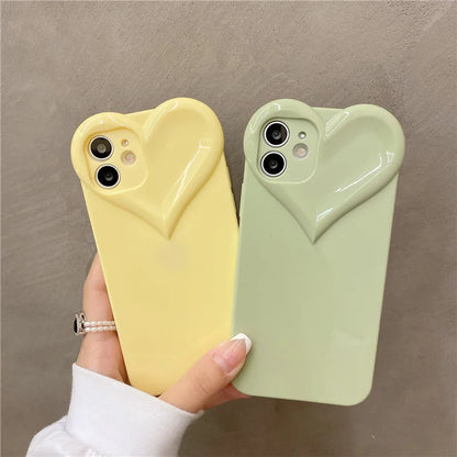 【ぷっくり立体ハート】シリコンスマホケース｜iPhone対応 #250706