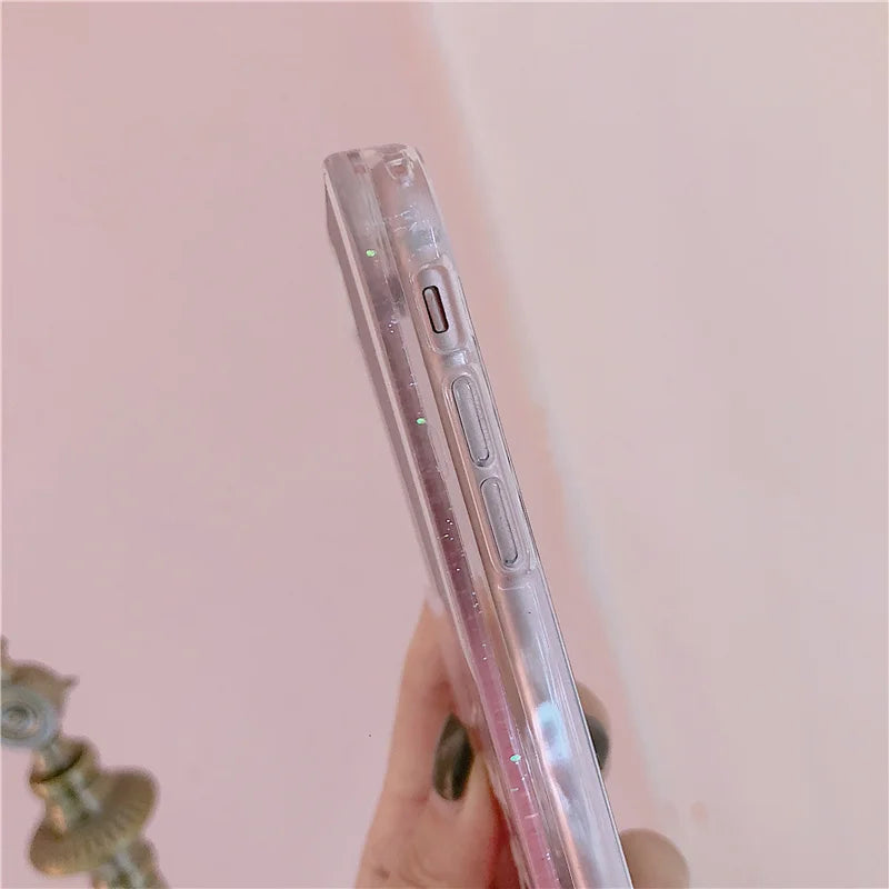 マニキュア ラメ グリッター iPhoneケース｜ネイルポリッシュ ラメデザイン・キラキラ流れるケース #230812