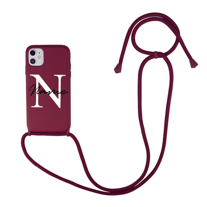 【カスタムシリーズ】名入れ ショルダーストラップ付き iPhoneケース｜パステルカラー #260215