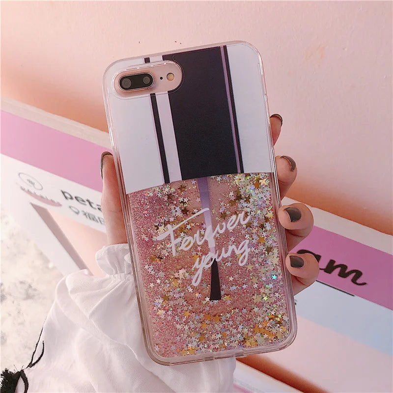 マニキュア ラメ グリッター iPhoneケース｜ネイルポリッシュ ラメデザイン・キラキラ流れるケース #230812