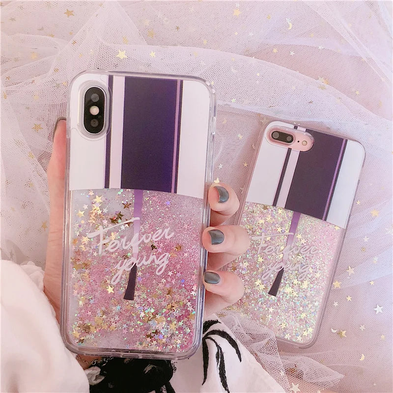マニキュア ラメ グリッター iPhoneケース｜ネイルポリッシュ ラメデザイン・キラキラ流れるケース #230812