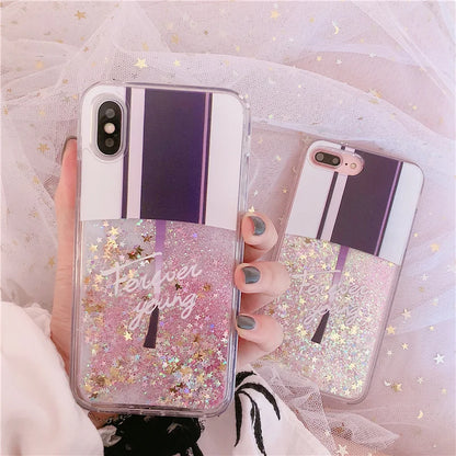 マニキュア ラメ グリッター iPhoneケース｜ネイルポリッシュ ラメデザイン・キラキラ流れるケース #230812