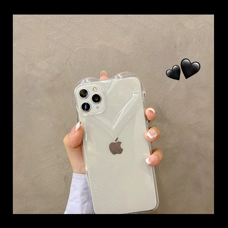 【ぷっくり立体ハート】シリコンスマホケース｜iPhone対応 #250706