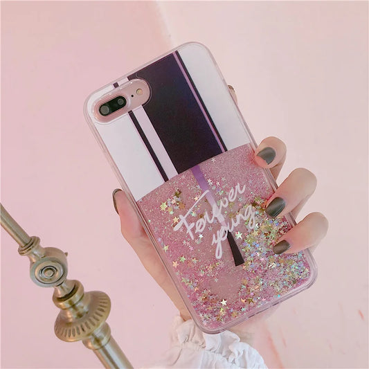 マニキュア ラメ グリッター iPhoneケース｜ネイルポリッシュ ラメデザイン・キラキラ流れるケース #230812