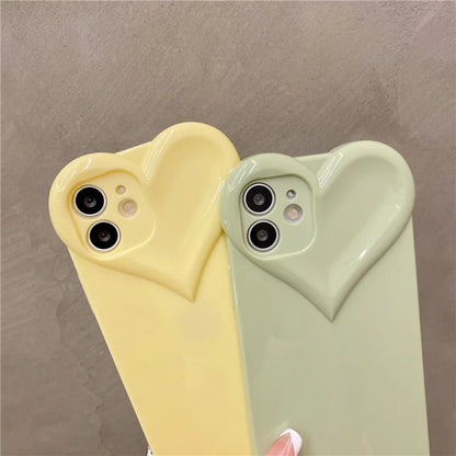 【ぷっくり立体ハート】シリコンスマホケース｜iPhone対応 #250706