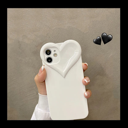 【ぷっくり立体ハート】シリコンスマホケース｜iPhone対応 #250706