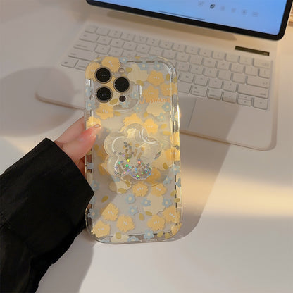 【クリアブロッサム】3Dフラワースタンド × 透明フローラルデザイン スマホケース｜iPhone対応 #250630