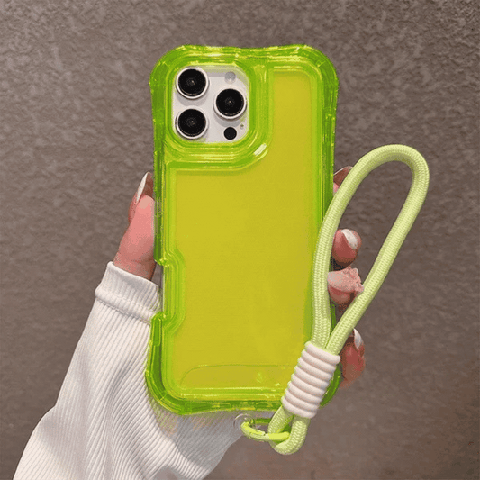 ちゅるんと可愛い！クリア iPhoneケース ストラップ付き 透明 耐衝撃  #260510　