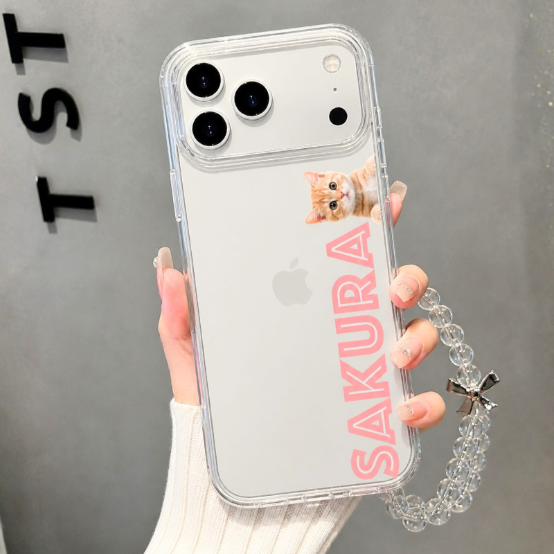 【ウチのコCASE】選べるカラー 好きな写真+名前で作る オーダーメイド フォトiPhoneケース #231016