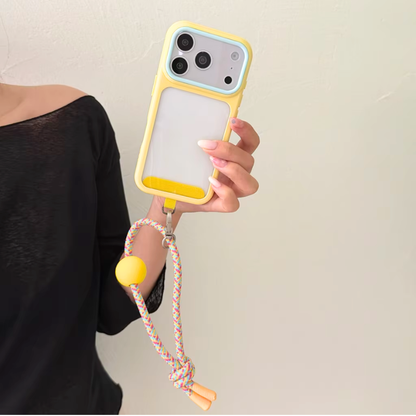 【バイカラー】ランヤード付き バンパー iPhoneケース｜ポップ・アクティブ スマホケース かわいい #261059