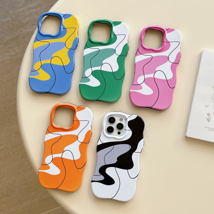 【モノトーンシリーズ】個性派アートライン モダンモノクロデザイン スマホケース｜iPhone対応 #251018