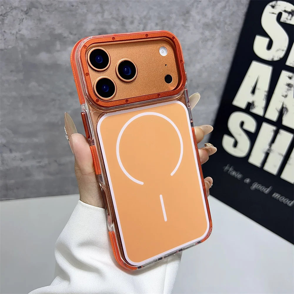 Magnet内蔵 クリア iPhoneケース｜カラーフレームデザイン #240330