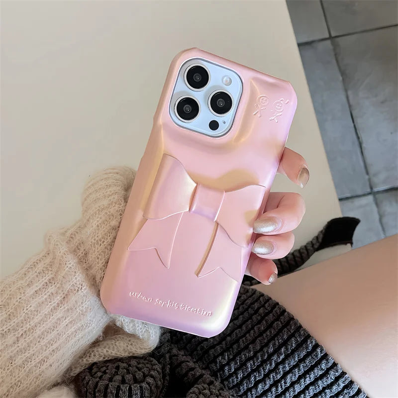 【艶めく光沢×立体リボン】大人ガーリーな3Dデザインケース｜iPhone対応 #250508