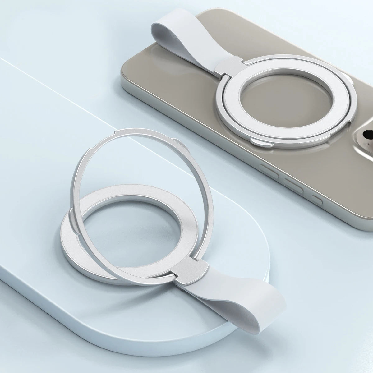 【スマホリンググリップ】メタルリング ハンドル 折りたたみスタンド | Magnet対応 #241104