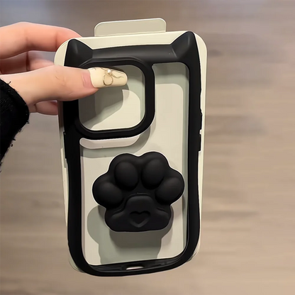 【アニマルシリーズ】肉球デザイン付き ストラップ付き可愛いスマホケース｜iPhone対応 #250923