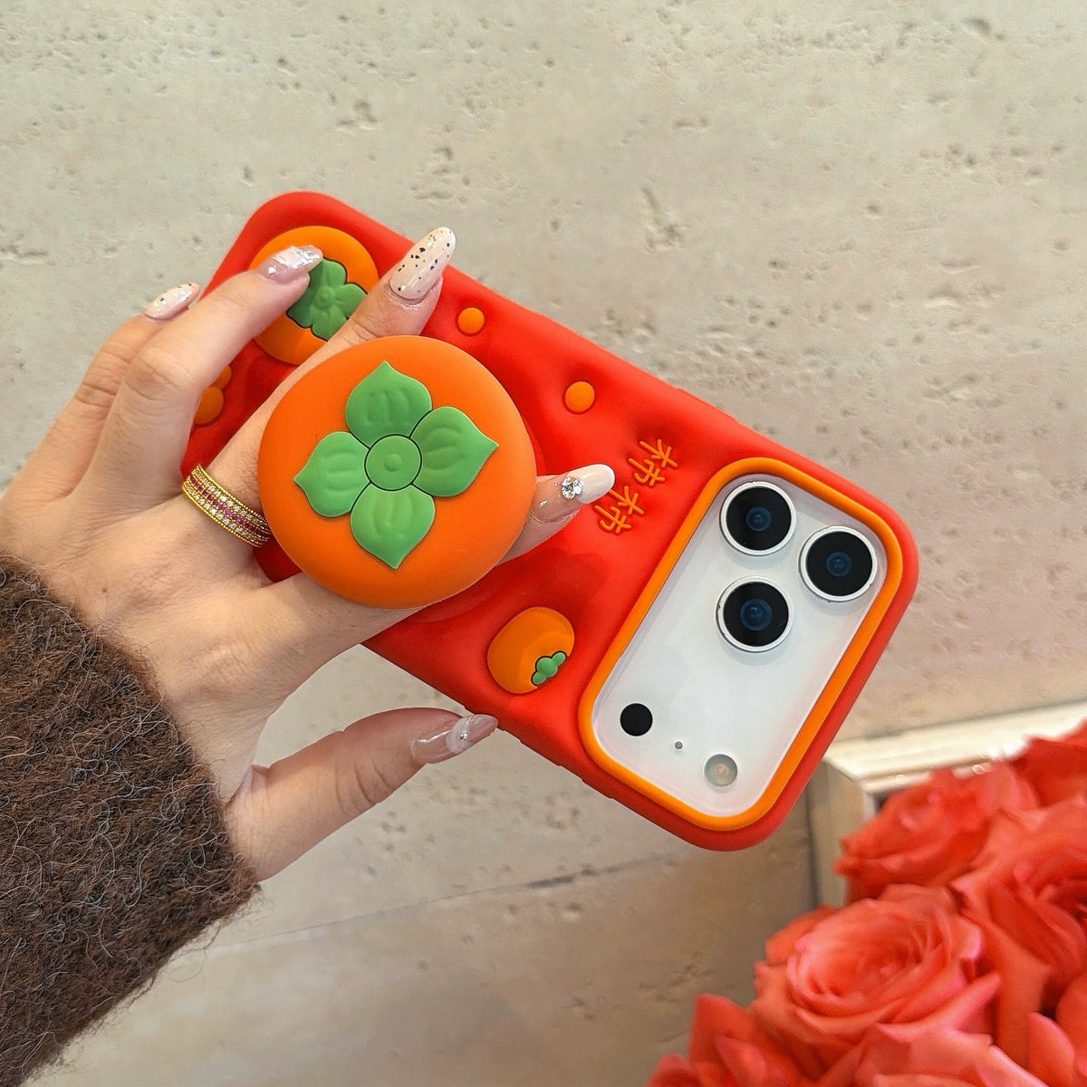 【柿モチーフ】iPhoneケース トレンド・ポップ フルーツ PCA #261210　