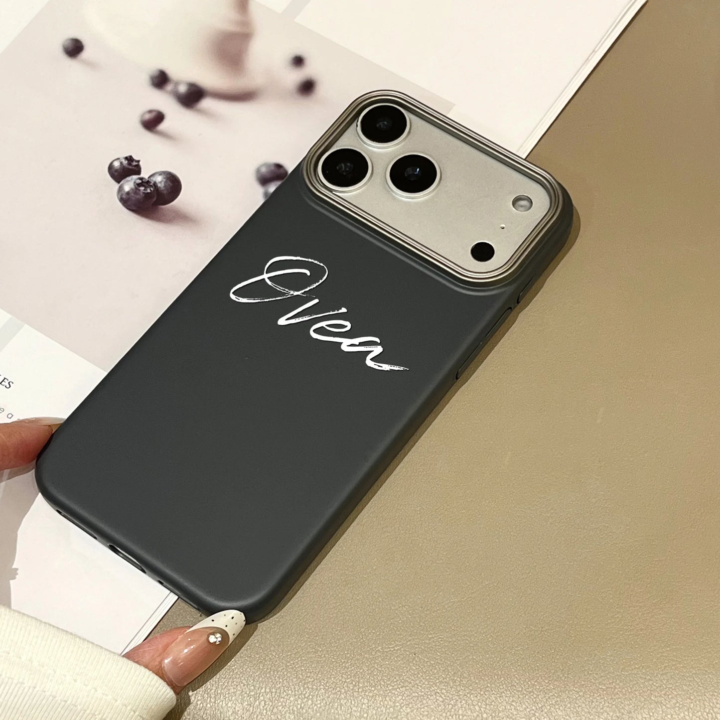 【カスタムシリーズ】名入れ くすみカラー ソフトスマホケース｜iPhone対応 #240724