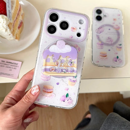 Magnet内蔵 スイーツ ケーキデザイン グリップ付き 韓国 かわいい｜iPhoneケース #260512