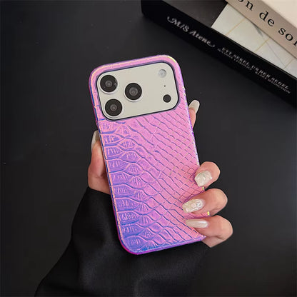 オーロラクロコダイル柄 レザー風 iPhoneケース｜ゴージャス・輝き・トレンド風  #261037