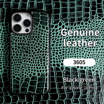 【本革シリーズ】クロコ型押し 本革プレミアムケース｜iPhone対応 #240920