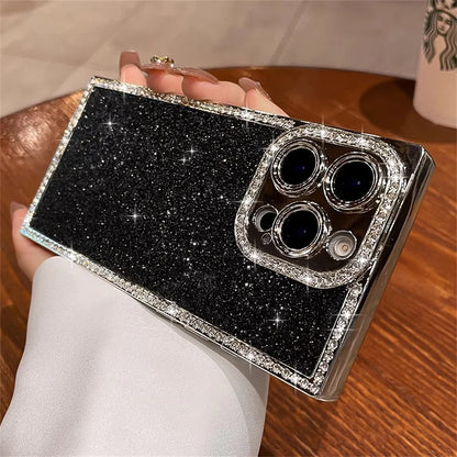 【スクエアシリーズ】グリッターラメ キラキラ スマホケース｜iPhone対応 #250821