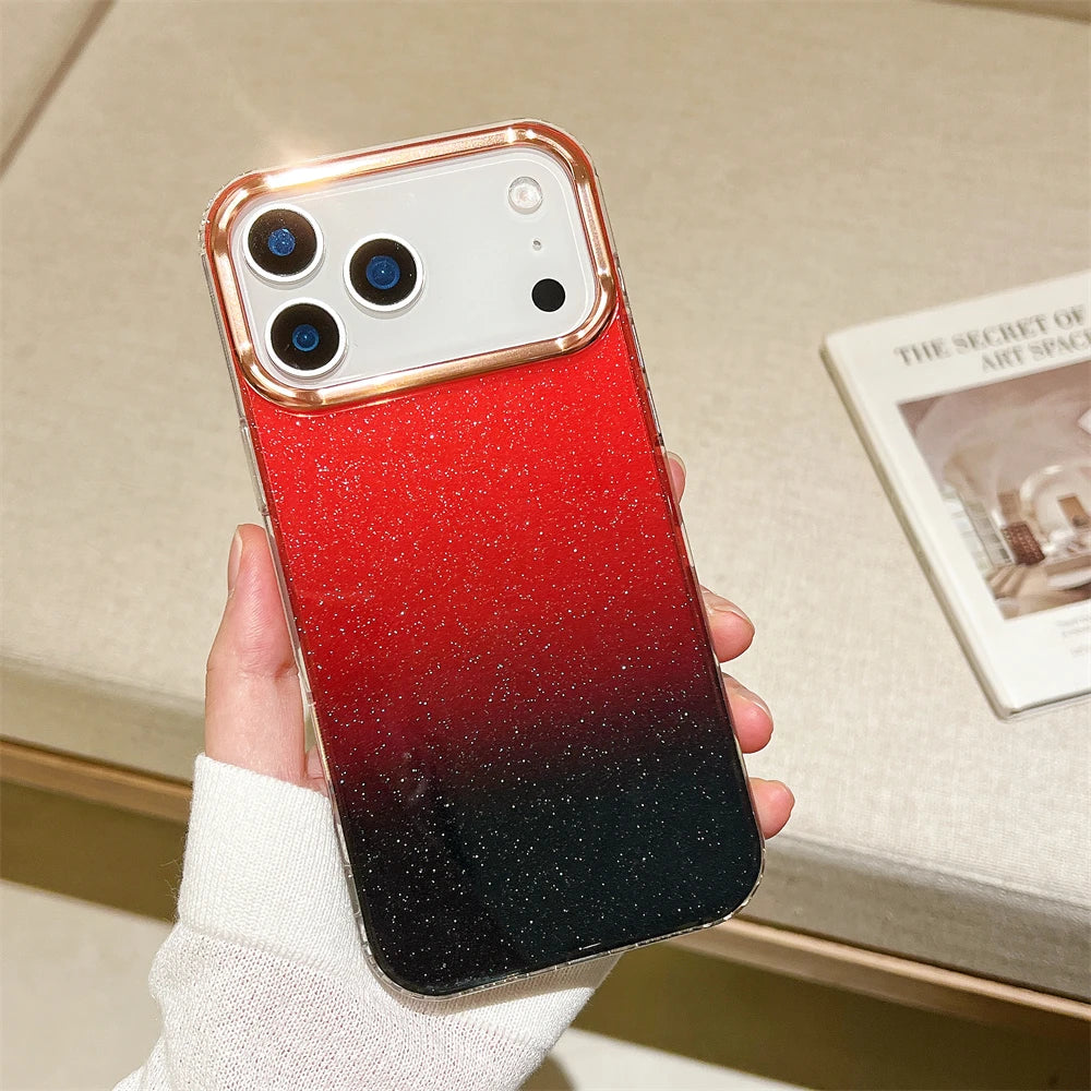 【グラデーションシリーズ】ラメ入りクリアフレーム スマホケース｜iPhone対応 #251127