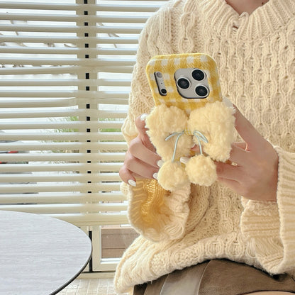 もこもこリボン チェック柄 iPhoneケース #240506