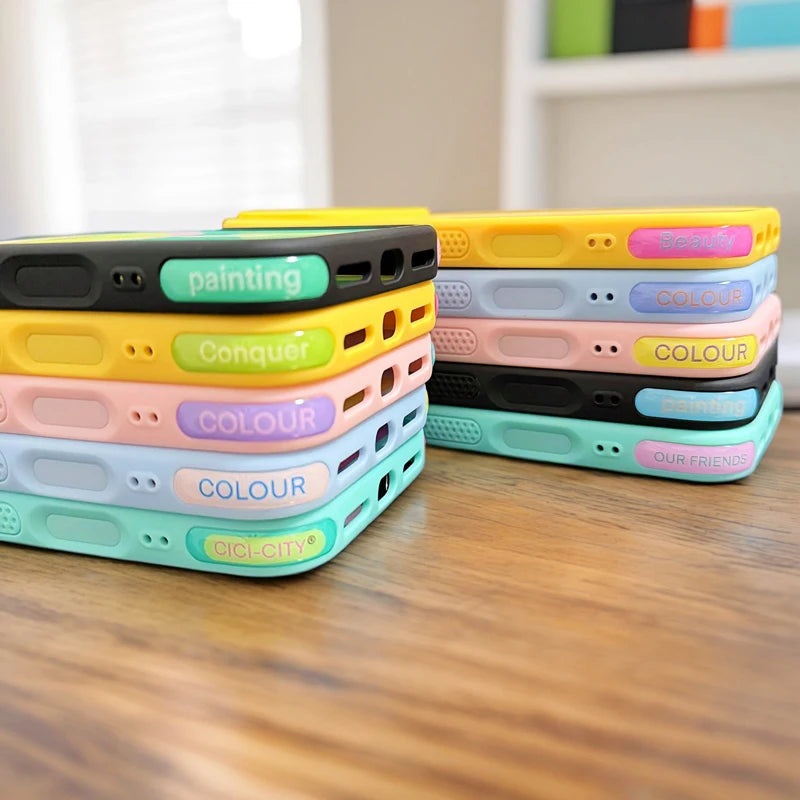【ネオン メタリック カラー】ラバーフレーム スマホケース｜iPhone対応 #250128