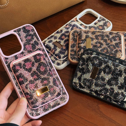 【アニマルシリーズ】キラキラビジュー レオパード ヒョウ柄 スマホケース｜iPhone対応 #250906