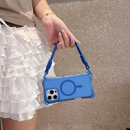 ビビッドカラー バンパー ストラップ付き Magnet内蔵 iPhoneケース｜クリア・ポップ #260057
