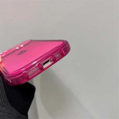 【クリアカラフルシリーズ】半透明シリコン レンズカバー付き ポップカラー スマホケース｜iPhone対応 #251020