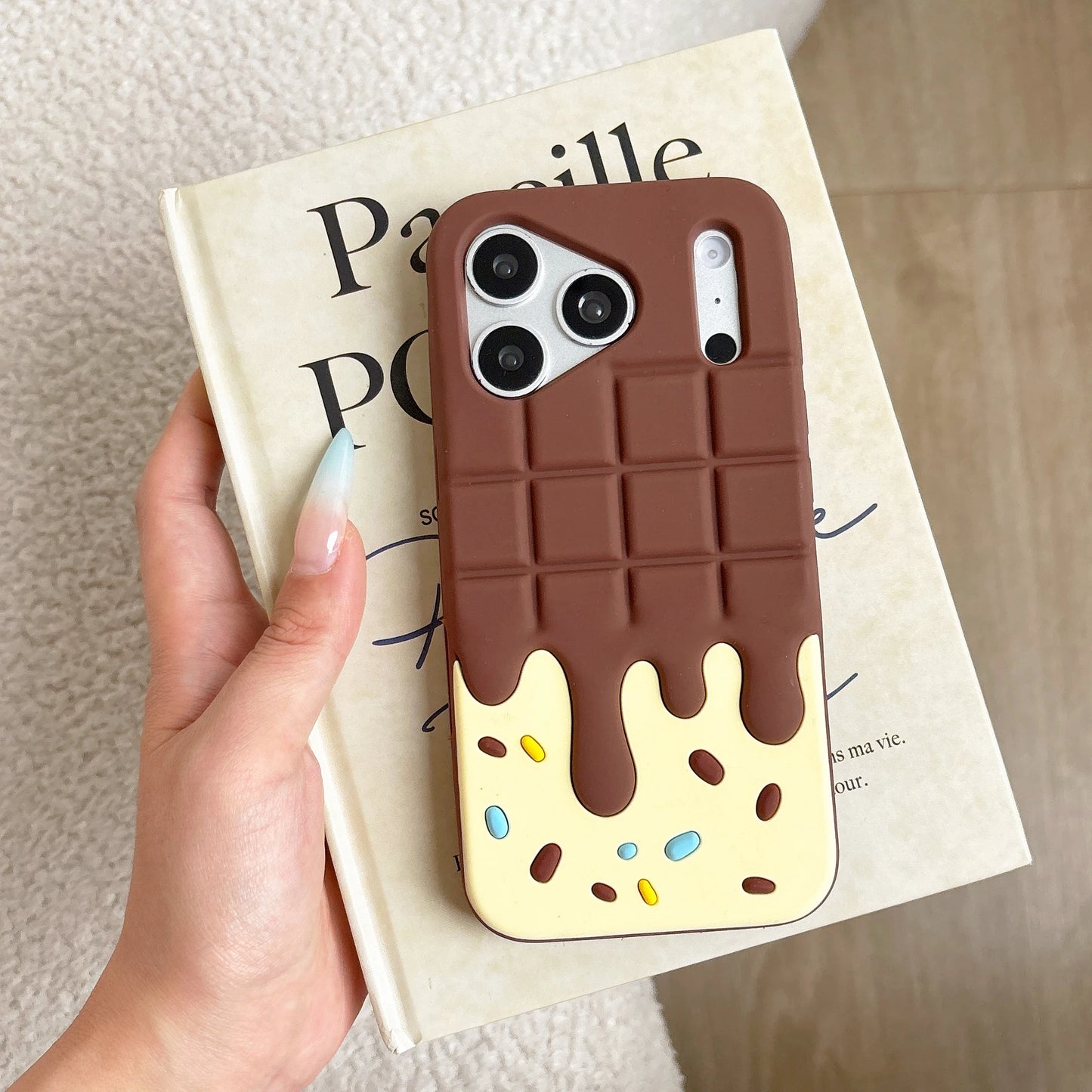 立体クリームチョコレート風 iPhone ケース 3D スイーツ リングスタンド #261128