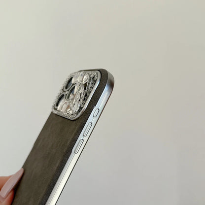 【ジュエルカメラ】レオパード スエードタッチ 大人レディスマホケース｜iPhone対応 #241024