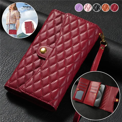 【ブックスタイル】キルティング レザー調  手帳型 iPhoneケース｜ウォレット・ストラップ付き #240125