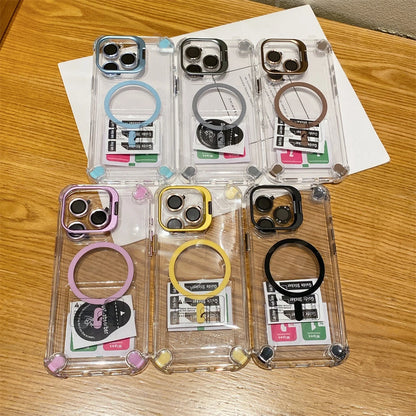 【Magnet内蔵】クリアフレーム リングスタンド デザイン ケース｜iPhone対応 #260124