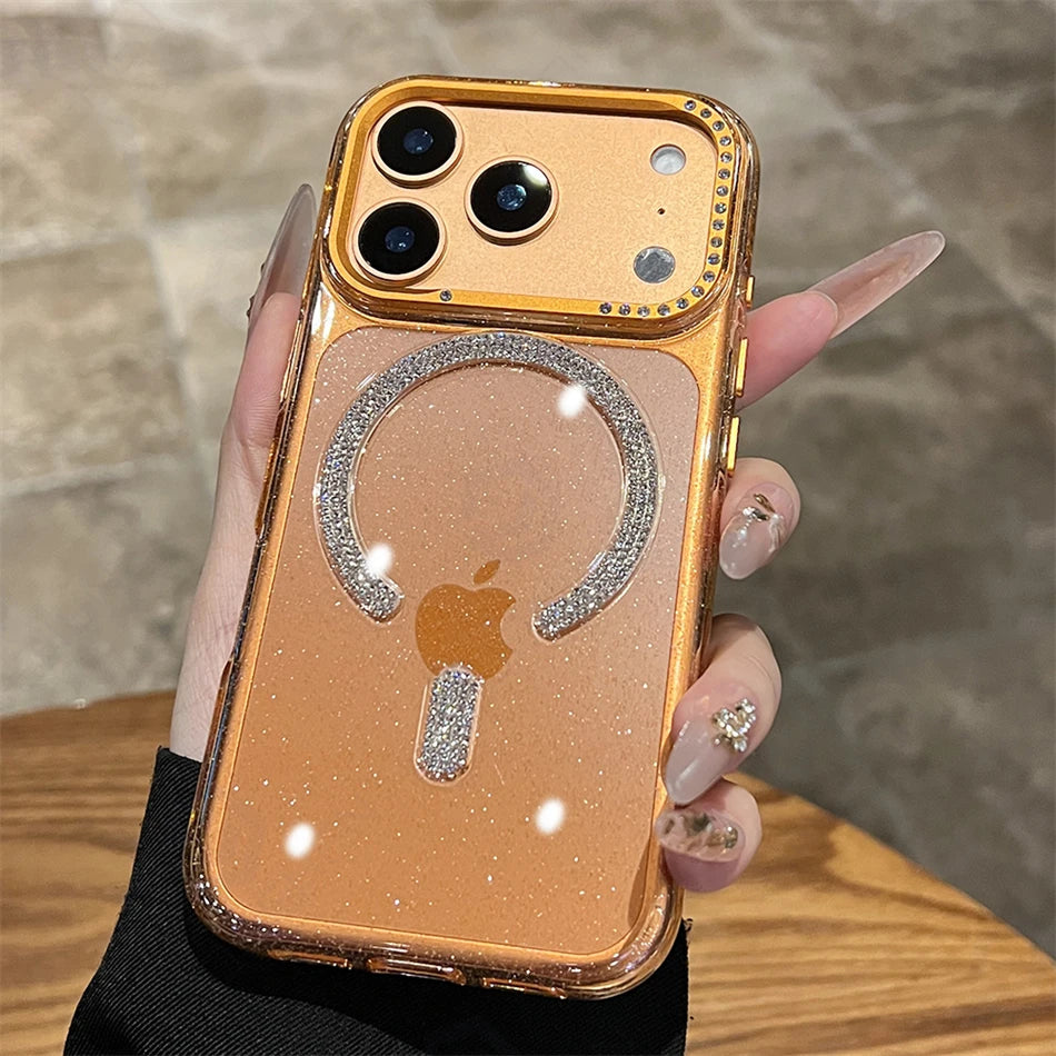 ビジューリング グリッターケース｜キラキラ×リング一体型iPhoneケース #240403