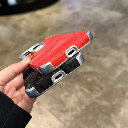 【ベルベット調】ツヤ消し 上品 ベロア メタルフレーム スマホケース｜iPhone対応 #250913