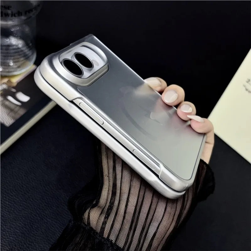 iPhone Duo メタリックリング 稲妻 マグネット内蔵ケース (全4色) モード・シック #261202