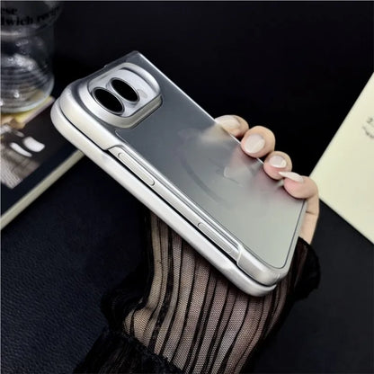 iPhone Duo メタリックリング 稲妻 マグネット内蔵ケース (全4色) モード・シック #261202