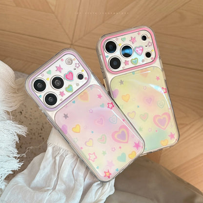 パステルグラデーション ハート＆星柄 iPhoneケース｜ガーリー・ゆめかわ・ファンシー  #261039