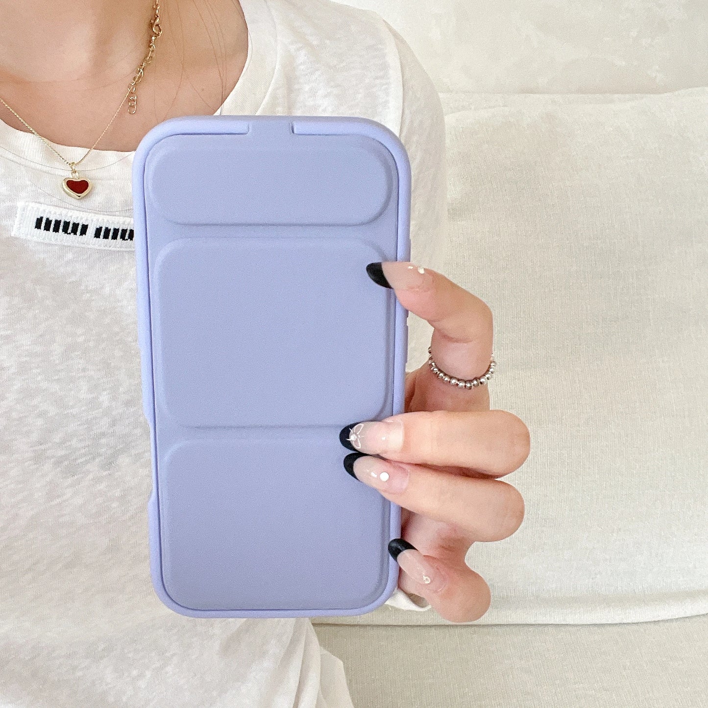 シンプル iPhoneケース｜折りたたみスタンド付き・パステルカラー #240529