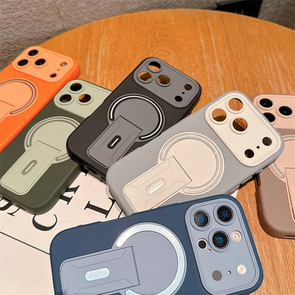 【折りたたみスタンド】シンプルカラー iPhoneケース #260131