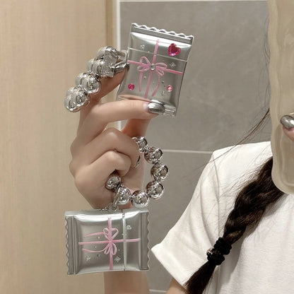 【AirPodsケース】ボールチェーンストラップ付き パッケージ風デザイン トレンド・ガーリー・キュート #261145