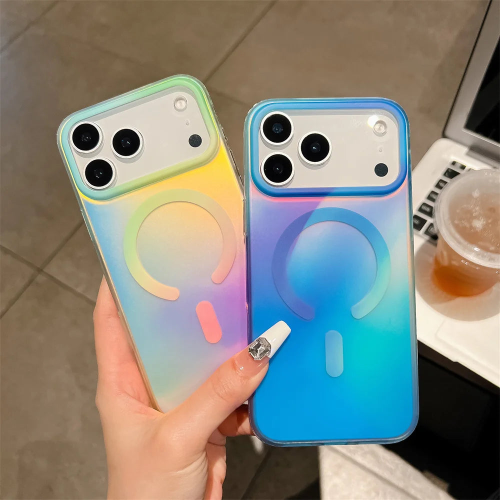 マルチカラー グラデーション Magnet対応 クリア iPhoneケース #240114
