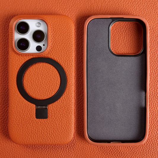 【本革シリーズ】折りたたみ スタンドリング付き レザースマホケース｜iPhone対応 #241013